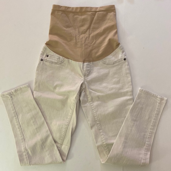 A Pea in the Pod Denim - A Pea In The Pod White/Gray Secret Fit Belly Jeans size XS